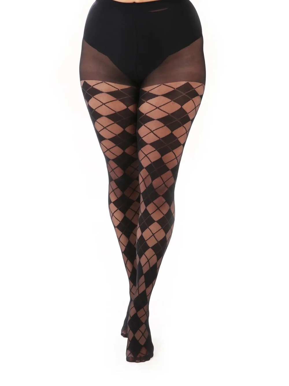 NWT Black Argyle Sheer Patterned Tights - Women